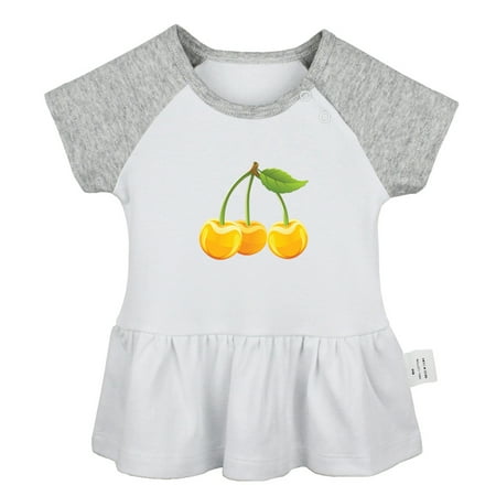 

Fruit Cherry Pattern Dresses For Baby Newborn Babies Skirts Infant Princess Dress 0-24M Kids Graphic Clothes (Gray Raglan Dresses 0-6 Months)