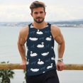 thumbnail image 6 of Gukieu Cartoon Swan Print Men's Quick Dry Fitness Vest, Round Neck Sleeveless Fitness Bodybuilding Top-4X-Large, 6 of 7
