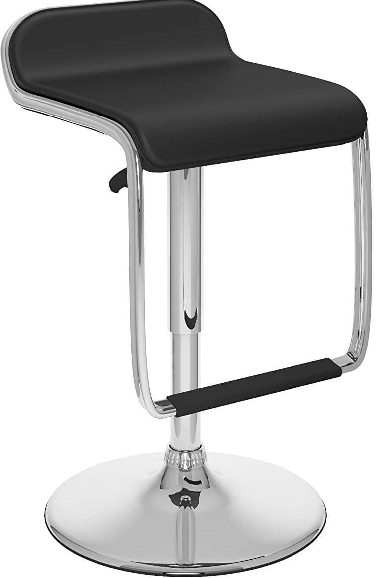 Nicer Furniture Curve Height Adjustable Swivel Barstool in White