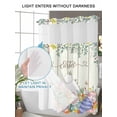 thumbnail image 6 of No Hook Shower Curtain with Snap-in Liner, Easter Waterproof Fabric Bathroom Curtains, Spring Rabbit Ears Foot Colorful Eggs Leaf Floral Bath Curtains & Mesh Top Window Stall 48"x72", 6 of 9