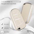 thumbnail image 5 of OFFCURVE for Jeep Dodge Key Fob Cover, Soft TPU Protection Key Cover Case Compatible with Jeep Grand Cherokee Renegade Chrysler 200 300 Dodge Journey Fiat Durango Challenger ,Star Beige, 5 of 6