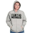 thumbnail image 3 of Off Duty Mermaid Funny Beach Swim Womens Plus Size Graphic Zipper Hoodie Brisco Brands 3X, 3 of 5