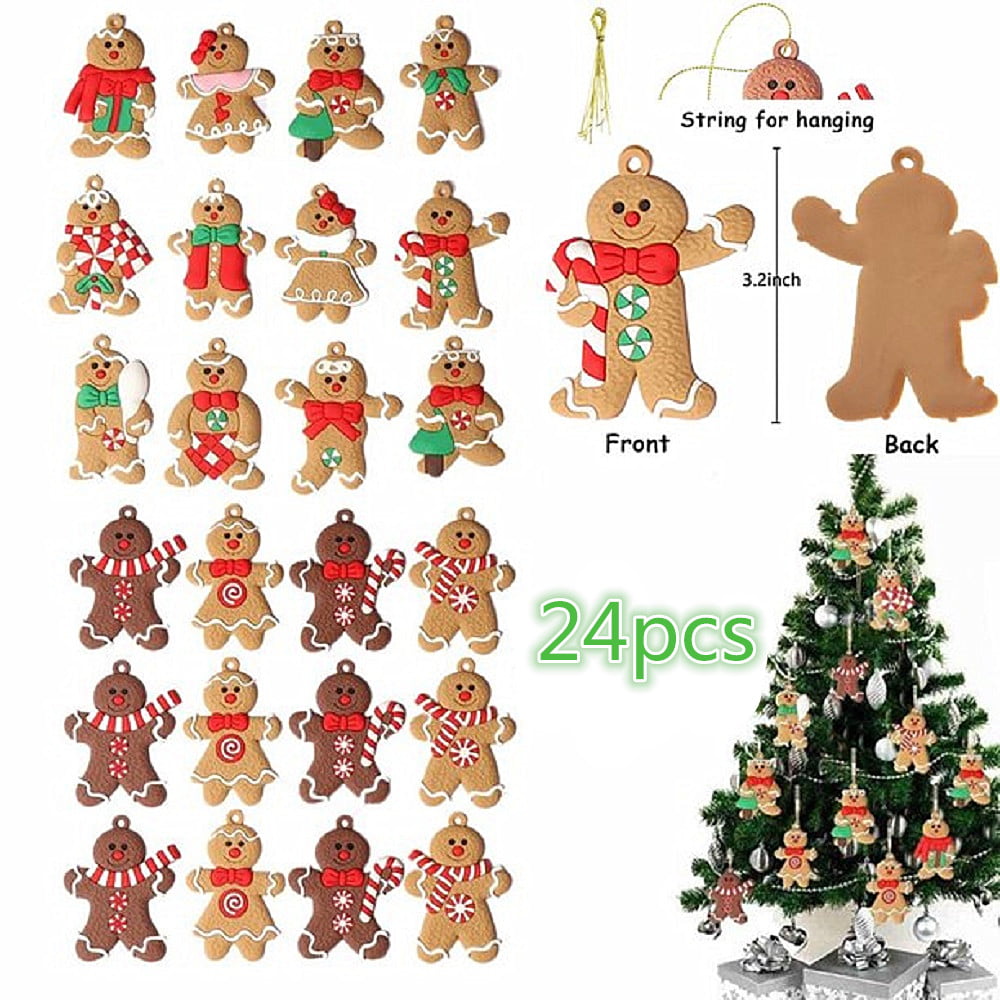 6Pcs Handmade Gingerbread Men Christmas Gift Tags With Free String! 