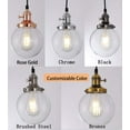 thumbnail image 3 of FSLiving H-Track Pendant Lighting Vintage Industrial Pendant Light Fixture with 5.9" Handmade Globe Clear Shade,Rose Gold Socket - 3 Pack, 3 of 7
