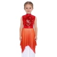 thumbnail image 3 of Hansber Kids Girls Sequin Sleeveless Mock Neck Liturgical Worship Praise Dance Dress Tunic Ballet Lyrical Dancewear Red 10, 3 of 7