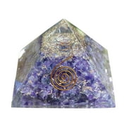 Citrine 60mm Orgonite Crystal Pyramid | EMF Protection Orgone Generator Energy Cleanser Reiki Healing | Space Clearing for Positive Energy