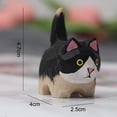 thumbnail image 5 of Dserhfy Wooden Carved Cat Figurine Handmade Woodcarving Art Kitten Statue Small Animal Sculpture Home Office Desktop Decoration Ornament, 5 of 8