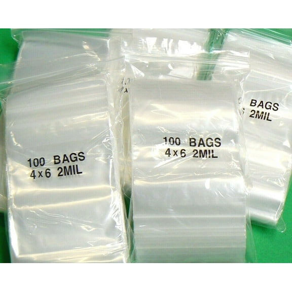 4" x 6" ZIP Slide Lock Bags 500 2Mil Clear Reclosable Zip Seal Lock Bags