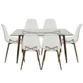 thumbnail image 2 of Clara Mid-Century Modern Dining Set in Walnut and Clear By LumiSource, 2 of 2