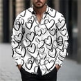 thumbnail image 2 of IWRICH Men's Button down Valentine's Day Shirt Fahsion Formal Casual Shirt Blouse Long Sleeve Slim Fit Business Shirts 14-White XL, 2 of 4