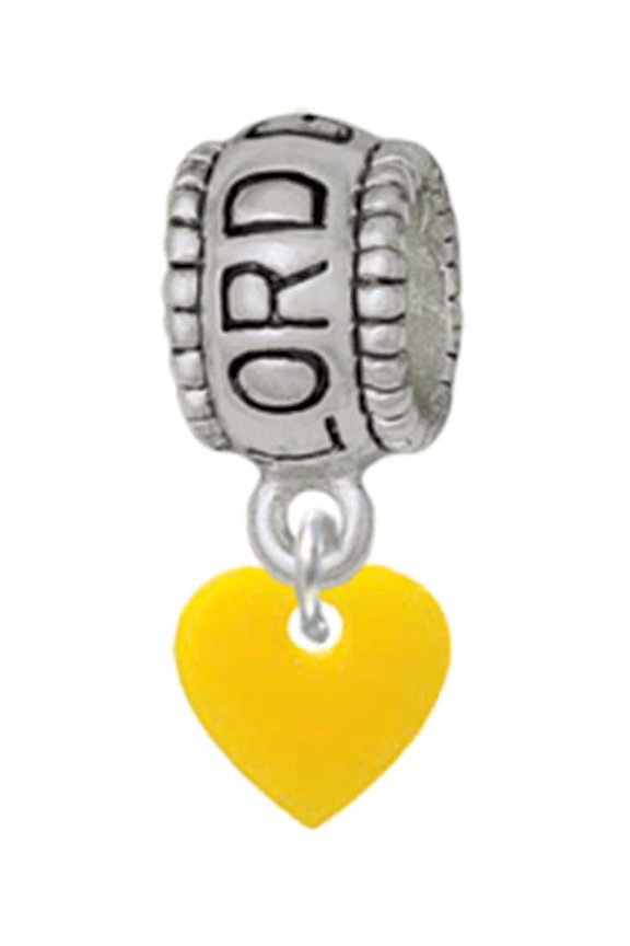 Acrylic 5/16" Yellow Heart Lord Guide Me Charm Bead