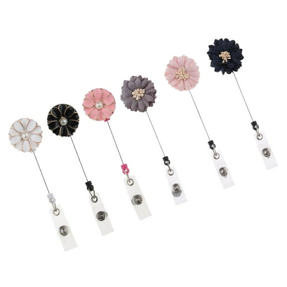 6Pcs Retractable ID Badge Holder Reel with Alligator Clip Nurse Badge Holder