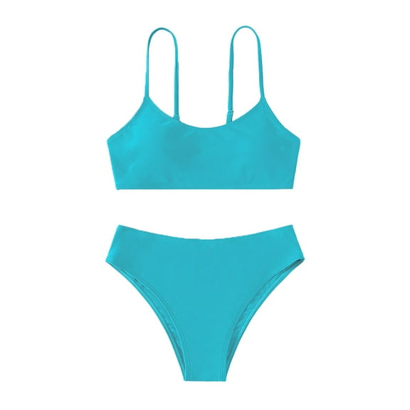 MZXELPRJD Swim Suits for Girls 10-12 Toddler Summer Clothes Years Old Solid Color Split Swimsuit Girls Big Teen Girl Bikini Mommy And Me Bathing Suits Teen Bathing Suits