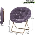 thumbnail image 2 of WSSYzyzf Saucer Chair for Teens Adults, Oversized Folding Cozy Moon Chair with Gold Metal Frame, Furry Faux Fur Comfy Lazy Seat for Bedroom, Living Room, Dorm Room, Apartment (Purple, Set of 2), 2 of 19