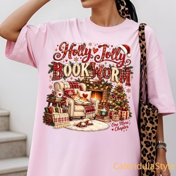 Holly Jolly Bookworm Christmas Shirt, Merry Bookmas Christmas, All Booked For Christmas, Seasons Reading Xmas, Gift For Reader Library