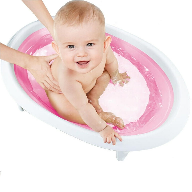Contracted and Comfortable Collapsible Baby Bath Tub Pink