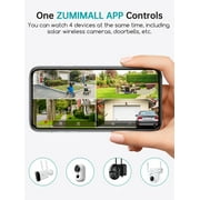 ZUMIMALL 2K Solar Security Camera Outdoor, 360° PTZ Wireless, 2.4GHz WiFi with Mount, Black