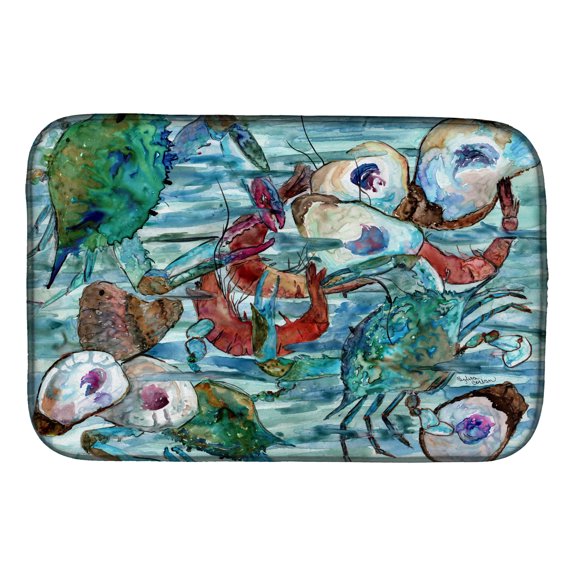 Watery Shrimp, Crabs and Oysters Dish Drying Mat
