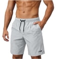 thumbnail image 3 of DDAPJ pyju Mens Casual Sweat Shorts Quick Dry Workout Athletic Running Shorts Elastic Waist Drawstring Exercise Jogging Shorts with Pockets Gray XL, 3 of 8