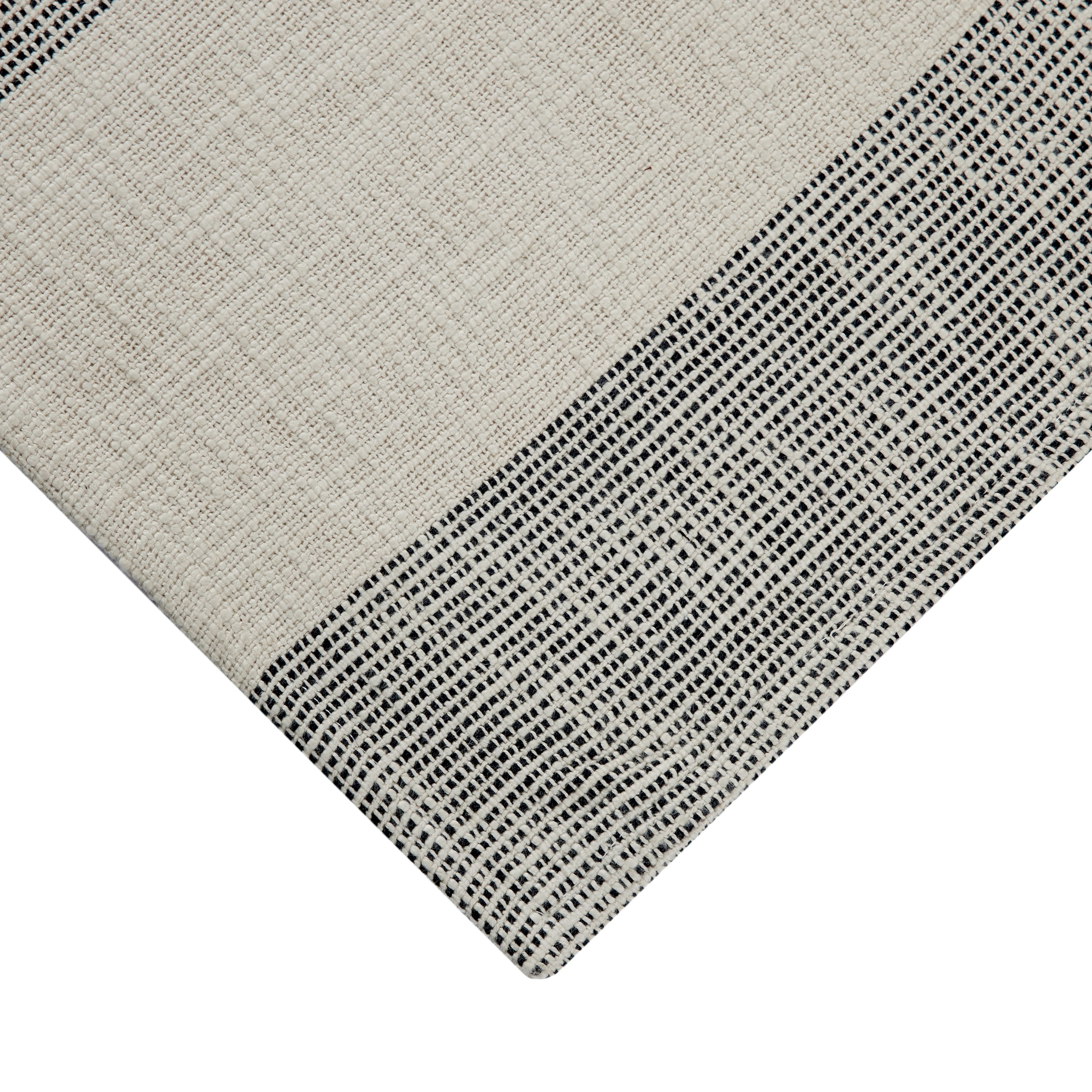 (2 pack) Better Homes & Gardens Jett Stripe Cotton Woven Table Runner - Black and White - 14" x 90"