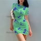 thumbnail image 5 of 2024 nuevo vestido ajustado de manga corta 3D conjunto lindo Sexy vestido de mujer Jupe Vesido Verde ropa de mujer, 5 of 5