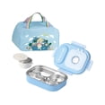 thumbnail image 2 of Lipstore Boîte à Lunch Bento Récipient de Préparation de Repas avec Sac Fourre-Tout Boîte à Collation Bento Récipient Alimentaire Bleu 4 Compartiments, 2 of 8