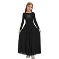 thumbnail image 6 of Aislor Girls Praise Dance Dress Long Sleeve Worship Church Dancewear Liturgical Lyrical Church Robe Black 16, 6 of 7