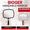 thumbnail image 3 of Mirrorvana Large Hand Held Mirror with Comfy Handle - Black Barber Handheld M…, 3 of 6