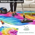 thumbnail image 5 of Colorful Boho Outdoor Rug 3x5 Ft - Reversible Patio Rug Outdoor Camping Rugs, Pink Yellow Blue Green Tie Dye Abstract Art Indoor Outdoor Area Rugs, Non-Slip Outdoor Carpet Runner for Deck/Porch, 5 of 8