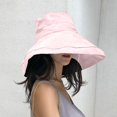 thumbnail image 2 of Vinsonshop Womens Bucket Hat Wide Brim Sun Hats UPF 50+ UV Protection Packable Summer Floppy Hat with Chin String for Beach Pool Fishing Pink, 2 of 4