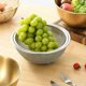 thumbnail image 2 of 1 Set of Rice Strainer Metal Egg Mixer Bowl Fruits Drain Basin Stainless Steel Vegetable Washing Basin, 2 of 4