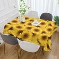 thumbnail image 5 of Sunflower Flowers Rectangle Tablecloth, Dust Proof Anti Wrinkle Wipeable Table Cloth Tabletop for of Dinner Kitchen Wedding Holiday Party 60"x90" Home Decor, 5 of 7