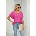 thumbnail image 5 of Anbech Ruffled Sleeve Womens V Neck Shirt 2024 Tunic Casual Blouse Tops, 5 of 8