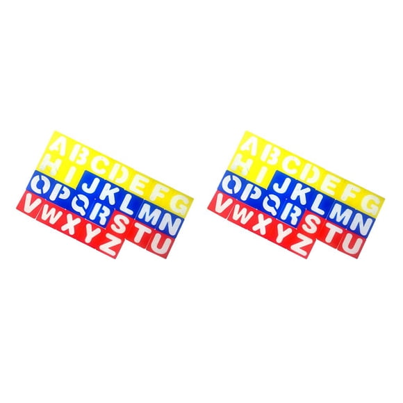 Inteprter Plantillas para pintar, plantilla del alfabeto, herramientas de pintura, suministros de aprendizaje reutilizables, diseño hueco, tipo 1 2Conjunto