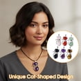 thumbnail image 2 of SharkTRUE Unique Cat-Shaped Natural Crystal Pendant: Playful Sophistication & Authentic Craftsmanship, 2 of 8