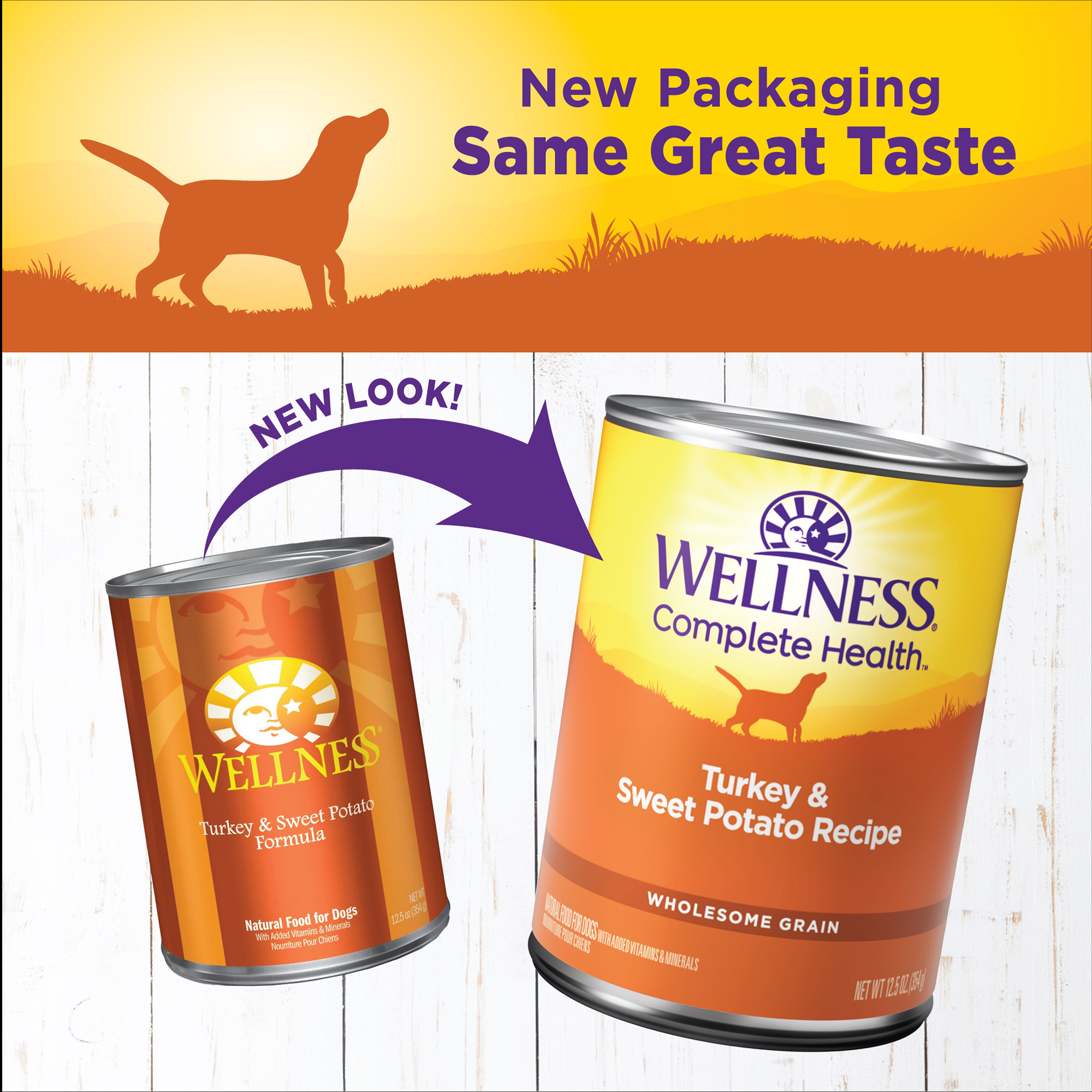 Wellness Complete Health Natural Wet Canned Dog Food Turkey & Sweet Potato, 12.5-Ounce Can (Pack of 12) - image 3 of 7