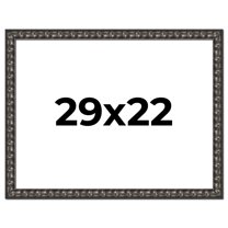 29x22 Frame Black-Brown Medieval Solid Wood Picture Frame | 1.5 Inch Moulding Width | Gotham