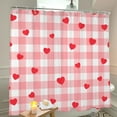 thumbnail image 2 of Valentines Day Shower Curtain, 72"X72" Pink Heart Shower Curtain, Valentine Bathroom Decor, Valentines Day Bathroom Set with Hooks, valentine''s Plaid shower curtain, Cortinas de Baño de San Valentin, 2 of 6
