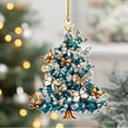 thumbnail image 2 of Christmas Tree Butterfly Ornaments Colorful 2D Acrylic Hanging Butterflies Decorations Xmas Tree Decor Keepsake Gifts for Holiday Party, Blue, 2 of 3