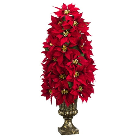 40 quot decorative artificial christmas poinsettia topiary in 40 quot decorative artificial christmas poinsettia topiary in