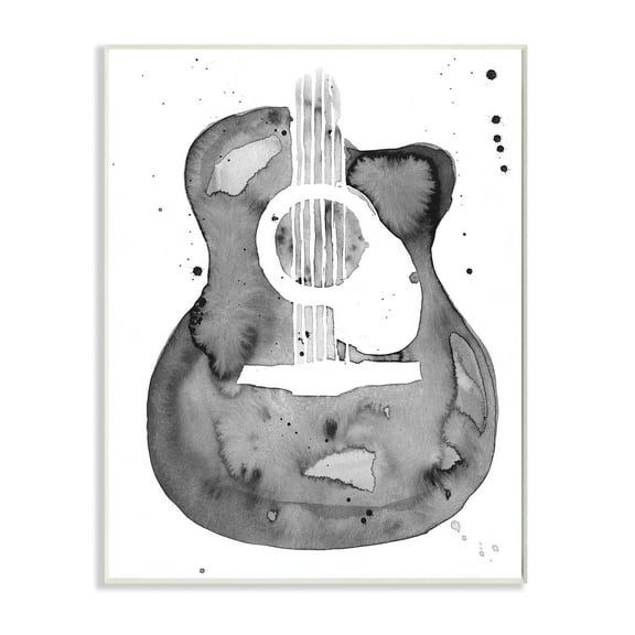 Stupell Industries Guitar Abstract Watercolor Pattern Painting Unframed Art Print Wall Art, 13x19, by Annie Warren