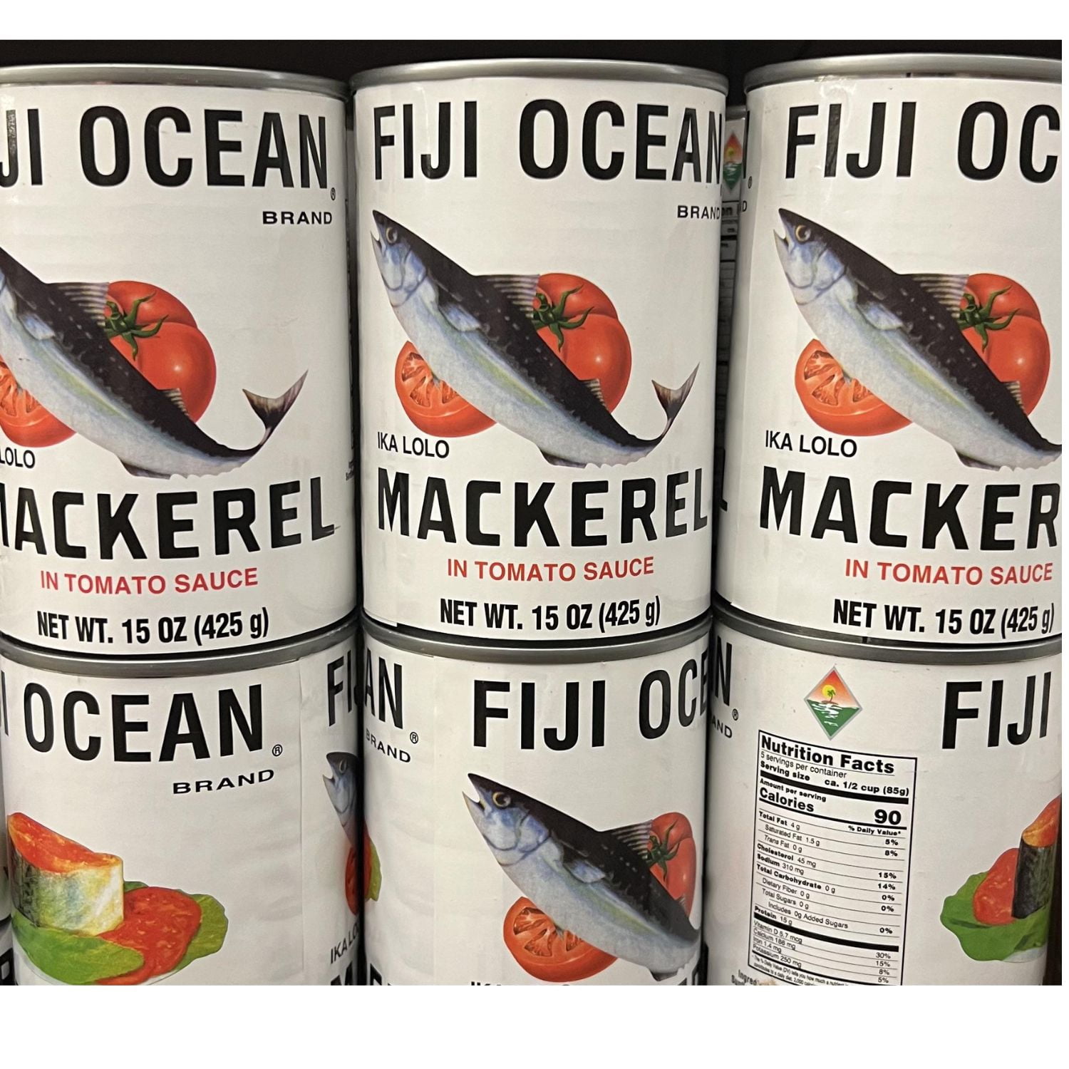 FIJI OCEAN - Mackerel In Tomato Sauce (Pack of 2 x 15 Oz) Popular Brand  - has a high nutritional value
