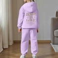 thumbnail image 3 of Tiijoy Girls Pullover Hoodie Jogger Pants Outfits with Letter Print, Sizes 8-9, 3 of 6