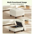 thumbnail image 4 of Welzona 26.7" Teddy Fabric Storage Ottoman, Square Footrest Bench with Hidden Compartment, Tool-Free Assembly, Off White, 4 of 8