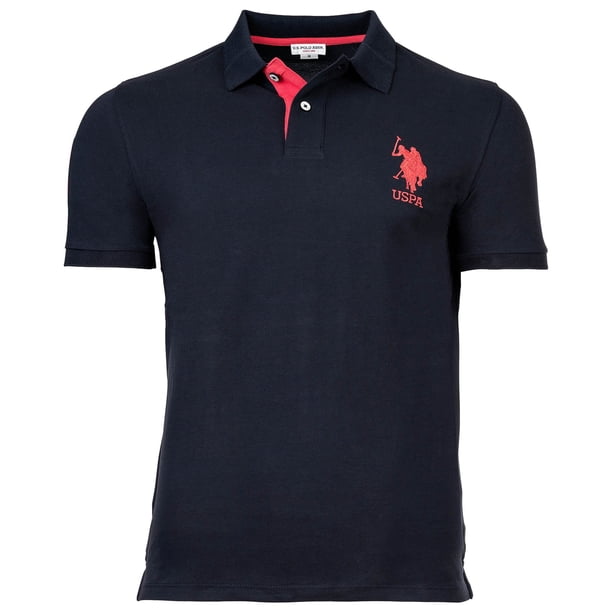 U.S. POLO ASSN. Polo para hombre - Kory, básico, piqué, logotipo, aplique, algodón Azul marino L (Large)