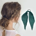 thumbnail image 3 of Unique Bargains Flocked Ribbon Hair Ties 5Pcs Red Pink Green Purple Solid Triangle, 3 of 6