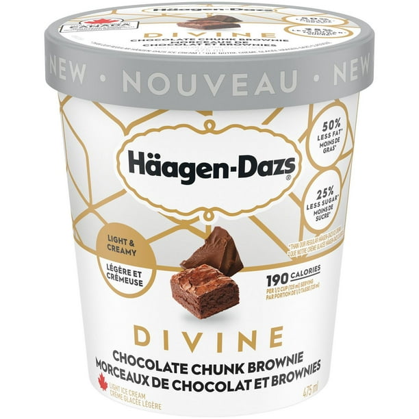 Crème glacée HÄAGEN-DAZS Divine Morceaux de chocolat et brownies, 475 ml