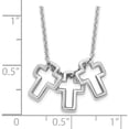 thumbnail image 4 of Sterling Silver Rhodium-Plated 18In 3-Cross Necklace Made In China qg4409-18, 4 of 5