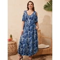 thumbnail image 6 of VEPKUL Fashion Women's Plus Size Summer Cold Shoulder Sundress Casual Long Maxi Dresses, 6 of 8