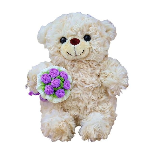 Almohada de La Serie Flower Teddy Bear